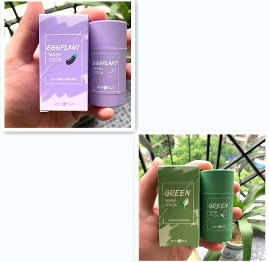 Gesichtsmaske gegen Mitesser – Aubergine & Grüner Tee, kühlend & tiefenreinigend