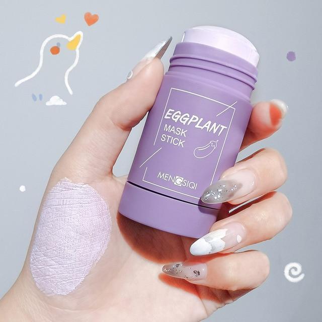 Gesichtsmaske gegen Mitesser – Aubergine & Grüner Tee, kühlend & tiefenreinigend