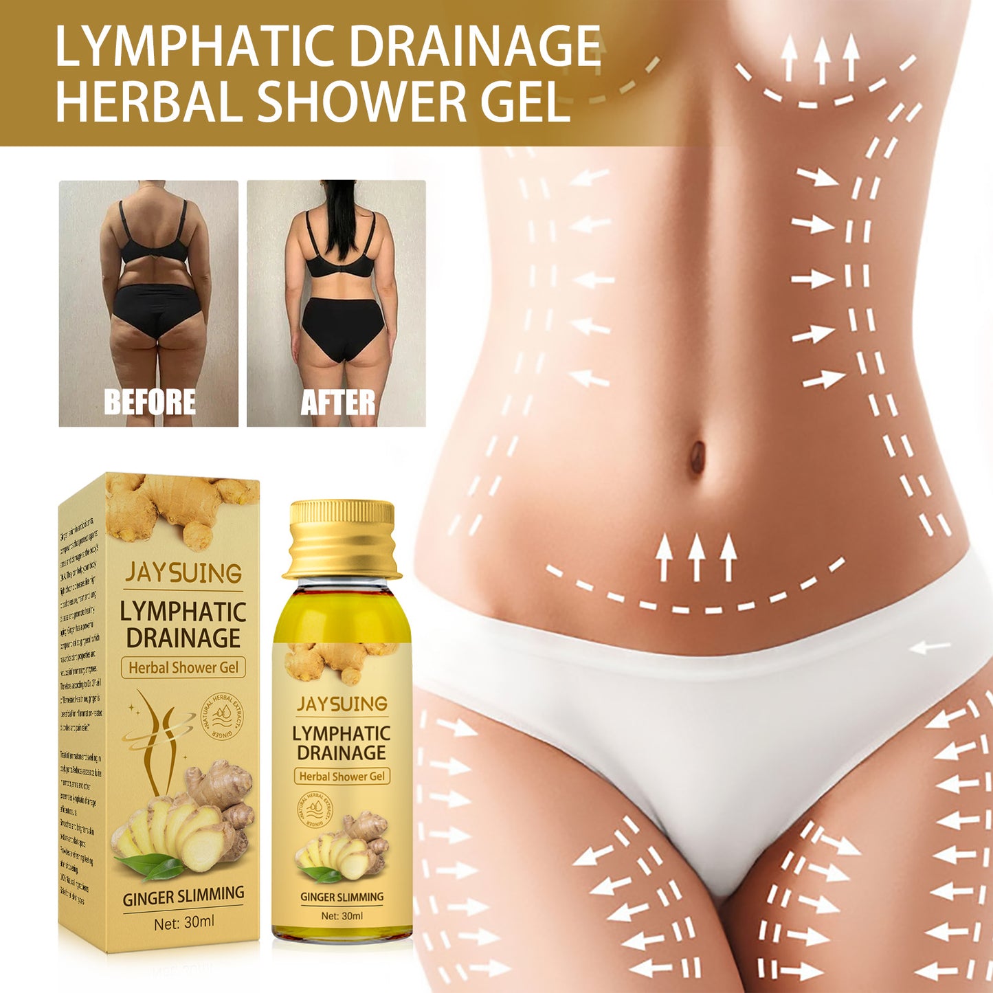 Ingwer Körper Wash – Straffend, Lymphfluss aktivierend & pflegend für Haut & Figur