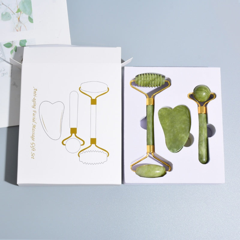 Jade Gesichtsroller Set – 3-in-1 Gesichtsmassagegeräte